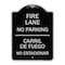 Signmission Fire Lane No Parking Carril De Fuege No Esta Conar Heavy-Gauge Alum Sign, 24" x 18", BS-1824-23981 A-DES-BS-1824-23981 - alternate 1